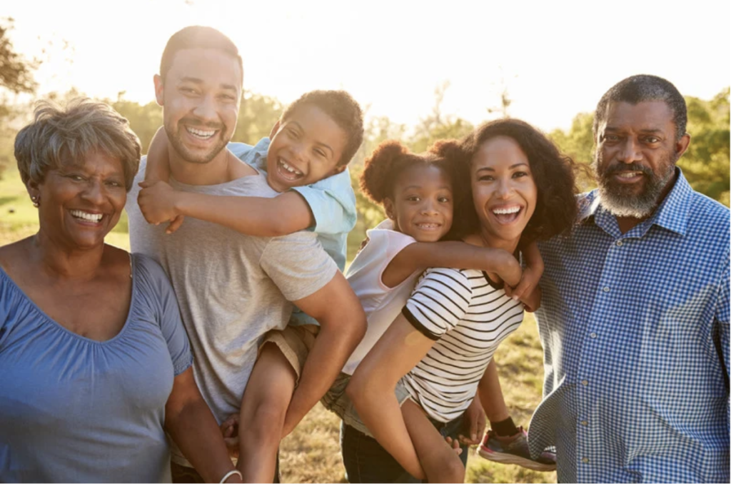 Multigenerational California family spending time together at home